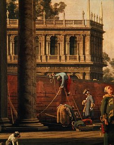 Egy falat pikkelyező férfi capriccioja (olaj, vászon) alkotó: Canaletto
