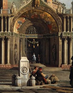 Egy templom Capriccio részlete (olaj, vászon) alkotó: Canaletto