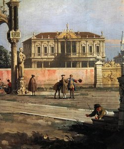 Városháza és köztér részlete (olaj, vászon) alkotó: Canaletto