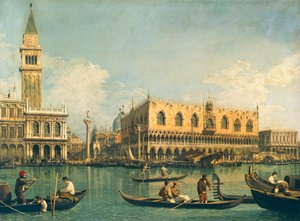 A Molo Bacino di San Marcoból mennybemenetele napján, Giovanni Antonio Canal, Canaletto néven ismert (1697-1768), Olaj, vászon, 53,5x71 cm, 1730-1