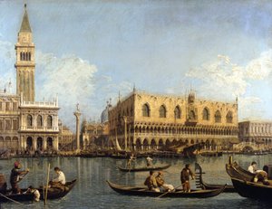 Canaletto (1697 - 1768): Kilátás a velencei hercegi palotára, Milánóban, Brera művészeti galéria
