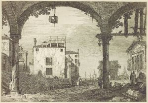 The Lantern Portico, 1744 körül (rézkarc) alkotó: Canaletto