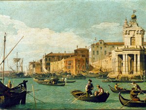 Punta della Dogana és Giudecca-csatorna, Velence (olaj, vászon alkotó: Canaletto