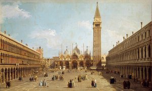 Kilátás a velencei Szent Márk térre Antonio Canaletto Canal (1697-1768) festménye 1740 körül, 76 x 45 cm - Párizs. Jacquemart Andre Múzeum
