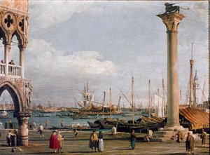Kilátás a Szent Márk-medencére és a San Giorgio Maggiore-templomra a Piazzettától Velencéig (olaj, vászon