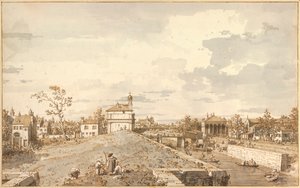 "" Vue de Porta Portello avec le canal Brenta, Padoue "" (A Porta Portello a padovai Brenta-csatornával) Dessin a la plume d