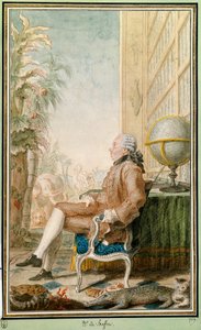 Georges-Louis Leclerc, Buffon grófjának (1707-1788), természettudósnak, a Jardin du Roi intendánsának portréja. Louis Carrogis Carmontelle (1717-1806) akvarellje. Chantilly. Conde Múzeum