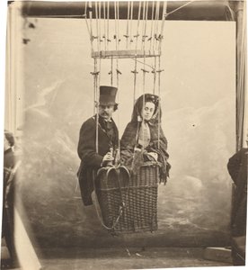 Önarckép feleségével, Ernestine-nel egy léggömbgondolában,c. 1865, nyomtatva 1890 körül (fotó)