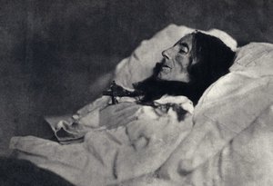 Marcelline Desbordes Valmore (Desbordes-Valmore) (1786-1859) költő portréja a halálos ágyán. Fénykép: Felix Tournachon dit Nadar (1820-1910) 1859-ben. Victor Tournachon, Nadar apja nyomda, 19. század vége. alkotó: Nadar
