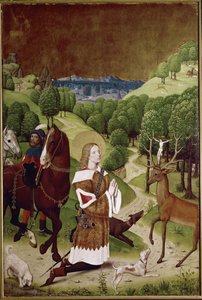 St Hubert átalakítás (olaj a panelen alkotó: (active c.1463 c.1490) Master of Wilten