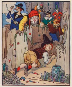 Illusztráció Jonathan Swift Gulliver utazásaihoz (színes litográfia)