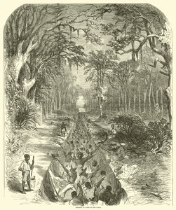 Négerek dolgoznak a csatornán, 1863. március (metszet)