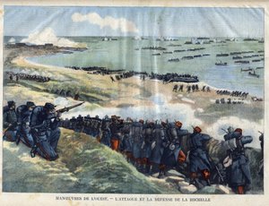 Nyugati manőver: La Rochelle támadása és védelme a francia hadsereg részéről. Metszet a „” Le Petit Parisien””-ben 1901.09.15.