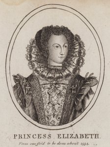 Erzsébet hercegnő, VIII. Henrik király és Boleyn Anna lánya (metszet)