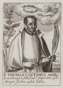 Thomas Cottam, angol katolikus pap és mártír (metszet)