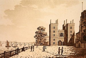 Kilátás a Lambeth-palotára, 1800 körül (akvatinta) alkotó: (after) English School