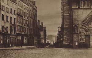 Rue du Cloitre-Notre-Dame, Parvis felől nézve 1865 körül (f/w fotó) alkotó: (after) French Photographer