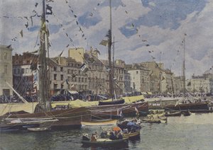 Le Havre, Bassins un jour de fete (coloured photo) alkotó: (after) French Photographer
