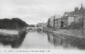Metz: A Pont Moreau (fekete-fehér fotó) alkotó: (after) French Photographer