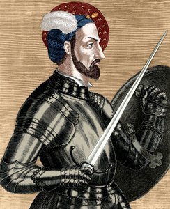 Bourbon Károly (1490-1527), a francia hadseregek legfelsőbb parancsnoka, színes dokumentumot metszett alkotó: (after) French School