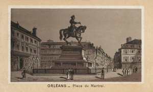 Orleans: Place du Martroi (litográfia) alkotó: (after) French School