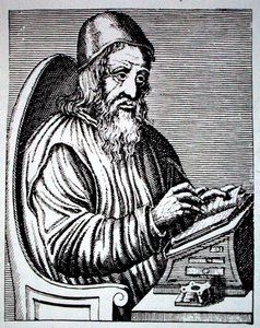 Trimethius portréja, egy 18. századi francia metszet másolata, amelyet Jollivet-Castelot a „Les Sciences Maudites”-ban reprodukált, és a „Varázslattörténetben” használt, 19. század végén (metszet)