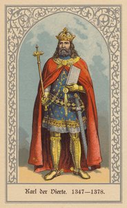 IV. Károly, Csehország és Németország királya és Szent Római császár (színes litográfia)