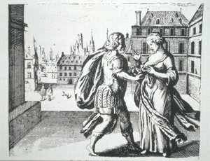Hermetikus beszélgetés, Basil Valentine „Azoth”-ból (1659), a 19. század végén megjelent mágiatörténetben (litho) illusztrálva