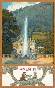 Linderhof kastély, Bajorország (chromolitho) alkotó: (after) German School