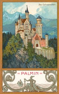 Neuschwanstein kastély, Bajorország (chromolitho) alkotó: (after) German School