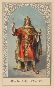 III. Ottó, Németország és Olaszország királya és Szent Római császár (színes litográfia) alkotó: (after) German School