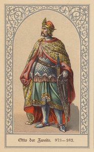 II. Ottó, Németország és Olaszország királya és szent római császár (színes litográfia) alkotó: (after) German School