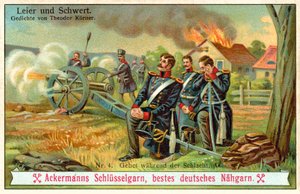 Ima a csata alatt (chromolitho) alkotó: (after) German School