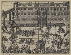 János György brandenburgi választófejedelem fia, Zsigmond keresztelőjének ünnepi torna a Colln-kastélyban alkotó: (after) German School