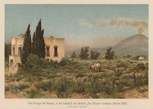 Villa Ferrigni, Nápoly közelében (színes litográfia) alkotó: (after) German School