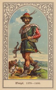 IV. Vencel, Csehország és Németország királya (színes litográfia)