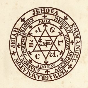 Okkult tudományok: varázskör. A nettesheimi Henry Cornelius Agrippa (1486-1535) német okkultista tudós "De Occulta Philosophia" sémája (Cornelius Agrippa vagy Nettesheim Agrippa néven ismert)