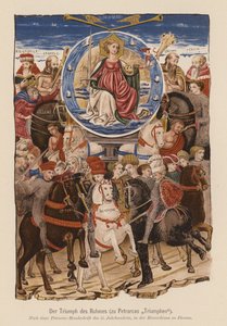 Jelenet Petrarca I Trionfi című művéből (színes litográfia) alkotó: (after) Italian School