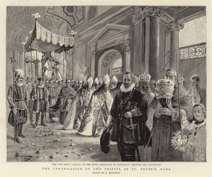 Két pap szentté avatása Szent Péter Rómában (metszet) alkotó: (after) Italian School