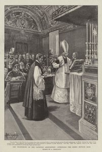 A Katolikus Egyesület zarándoklata a pápa magánmiséjén (litho) alkotó: (after) Italian School