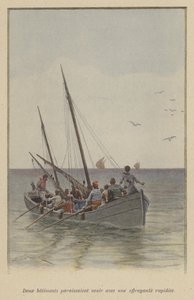 Két hajó ijesztő sebességgel közeledett (színes litho) alkotó: (after) Paris