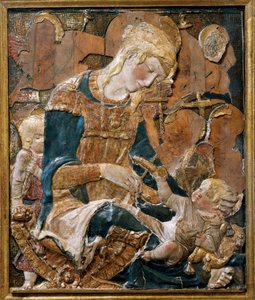 Madonna és gyermeke, mélydombormű (terrakotta) alkotó: (attr. to) Donatello