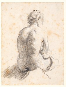 Egy női akt tanulmányozása (grafit papíron) alkotó: (attr. to) Rembrandt Harmensz. van Rijn