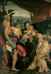 Madonna Szent Jeromossal (A nap), Antonio Allegri, Correggio (1489-kb. 1534), olaj, vászon, 205x141 cm, kb 1528