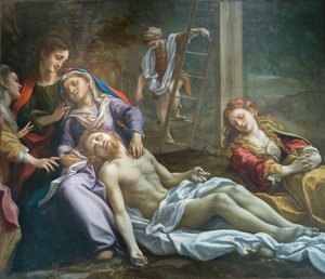 Krisztus siratása, 1524 körül (olaj, vászon) alkotó: (c.1489 1534) Correggio