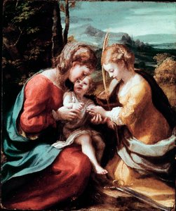 Alexandriai Szent Katalin misztikus házassága Antonio Allegri festménye (Correggio vagy The Correge néven 1489-1534) 1520 kb. Nap. 28,5x23,5 cm Nápoly museo di Capodimonte
