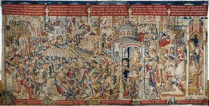 A trójai háború: Trója pusztulása, 1470 körül (szőttes)