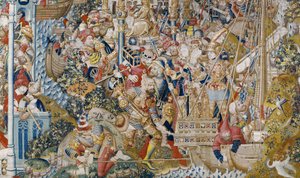 A trójai háború: Helen megerőszakolása, 1470 körül (kárpit)