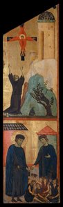 Boldog Andrea Gallerani diptichonja: Szent Ferenc megkapja a stigmákat és az áldott Galleranit, belső jobb oldali panel, 1270 körül (festmény a táblán) alkotó: (workshop of) Guido da Siena