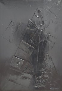 G. C. Riccardi, Combustione n. 2, 1977, vegyes technika, vászon, 60x80, Arpino, Umberto Mastroianni Alapítvány, Olaszország.
